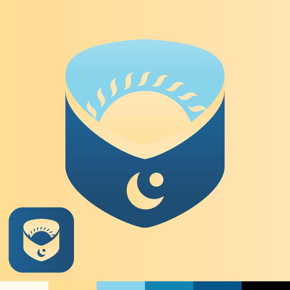 Clean and Simple Sun and Moon Logo vector