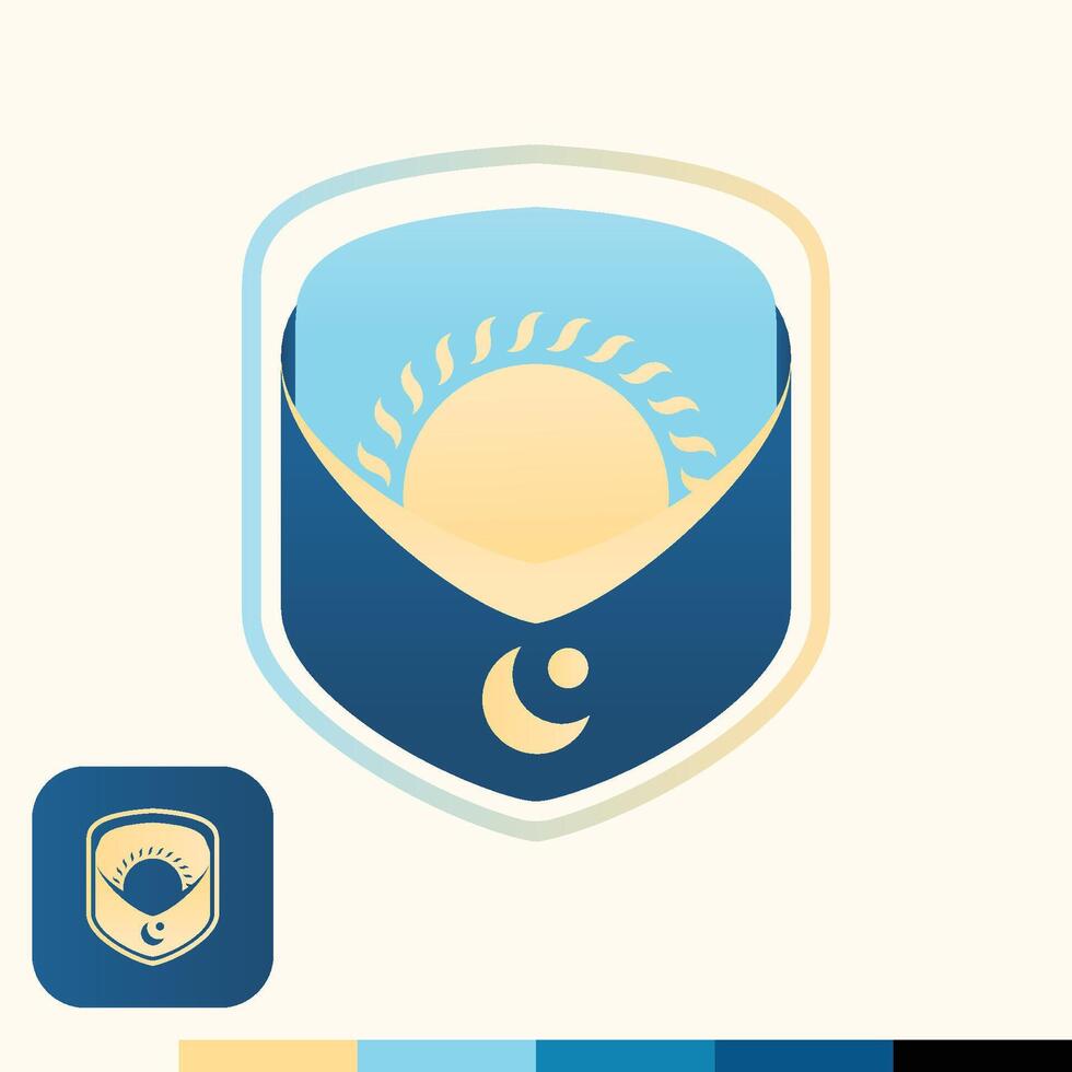 Lunar and Solar Emblem Logo vector