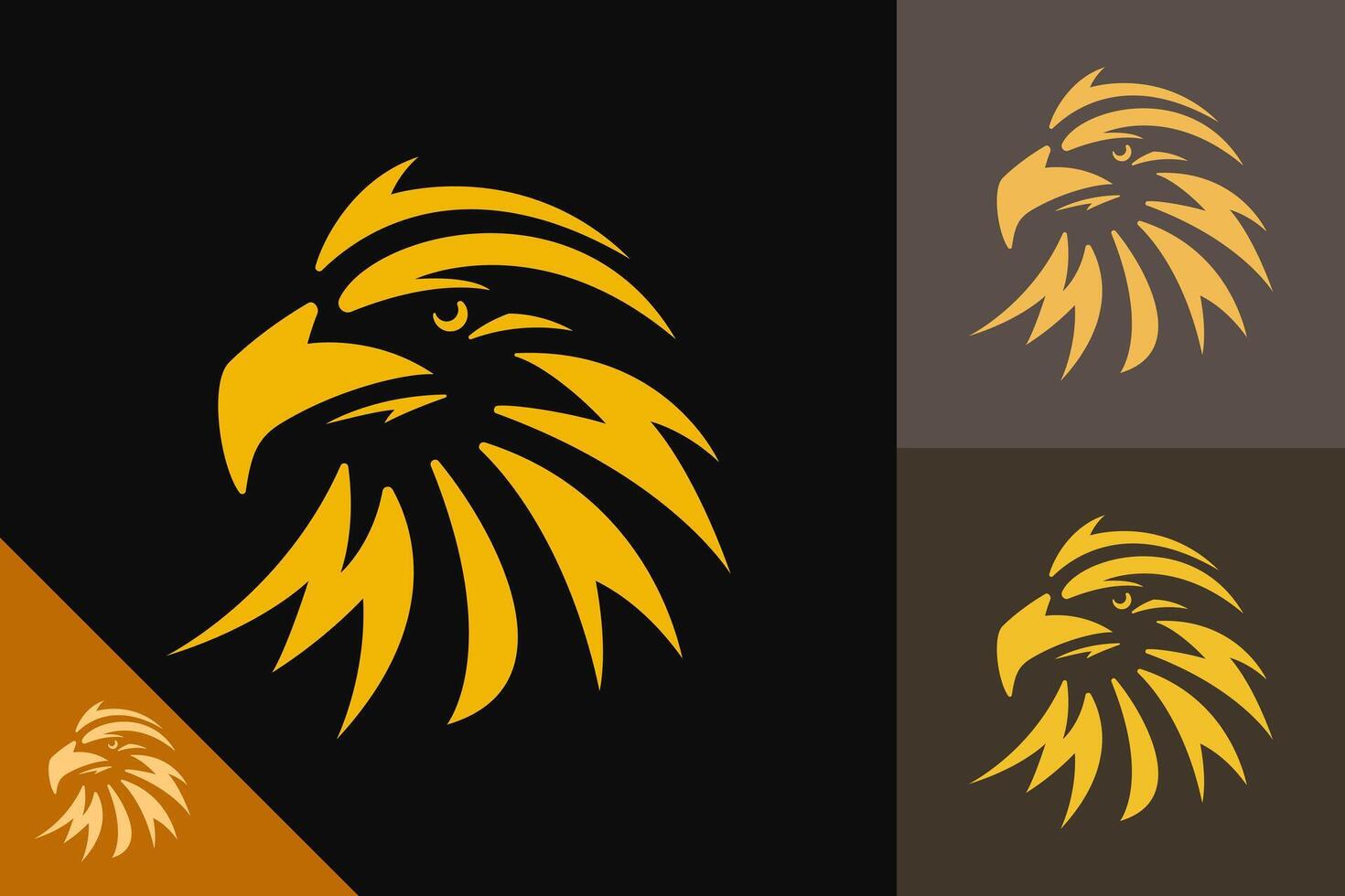 Abstract Eagle Head Silhouette Mascot Logo vector