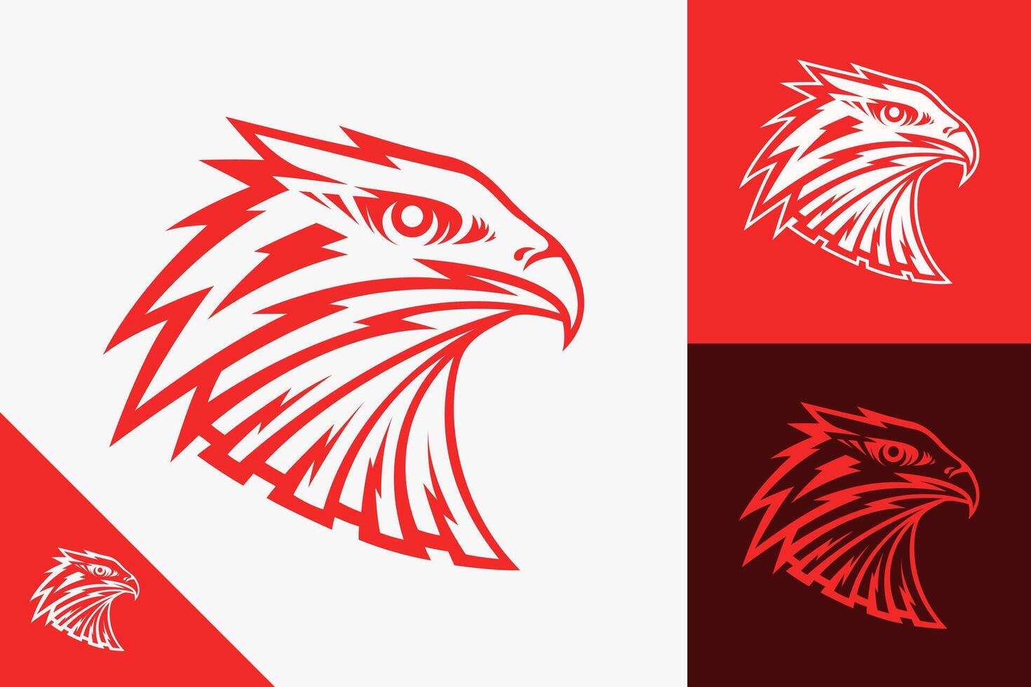Eagle Head Lightning Thunderbolt Esports Mascot Logo vector