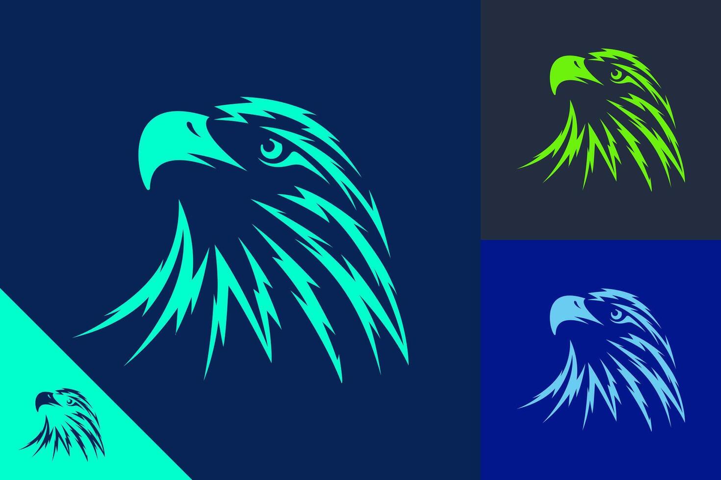 Lightning Thunder Eagle Head Abstract Mascot Logo vector