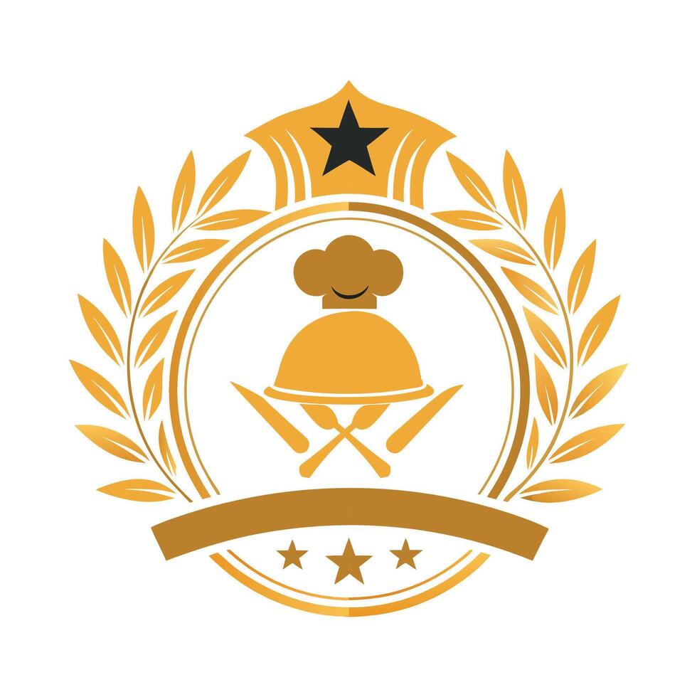 Restaurant logo design and white background vector