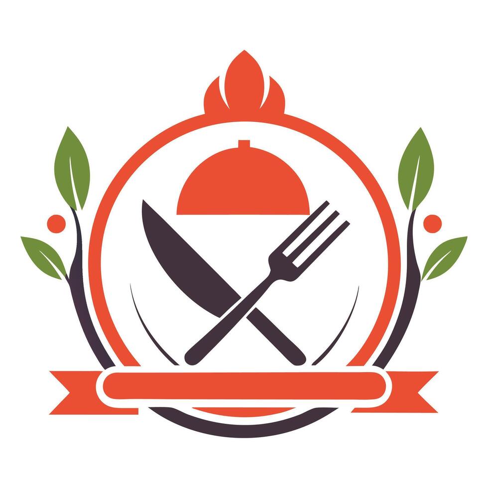Restaurant logo design with spoon eps vector