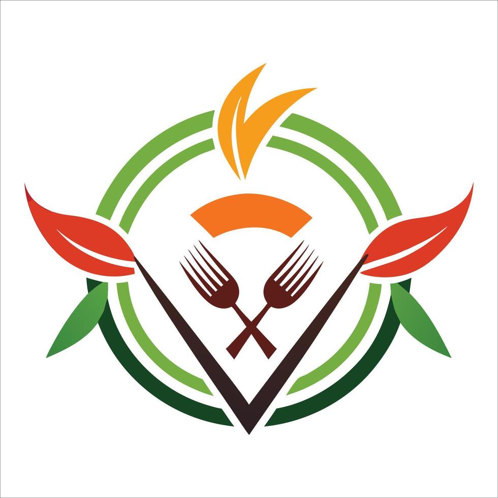 Restaurant logo design with two spoon vector