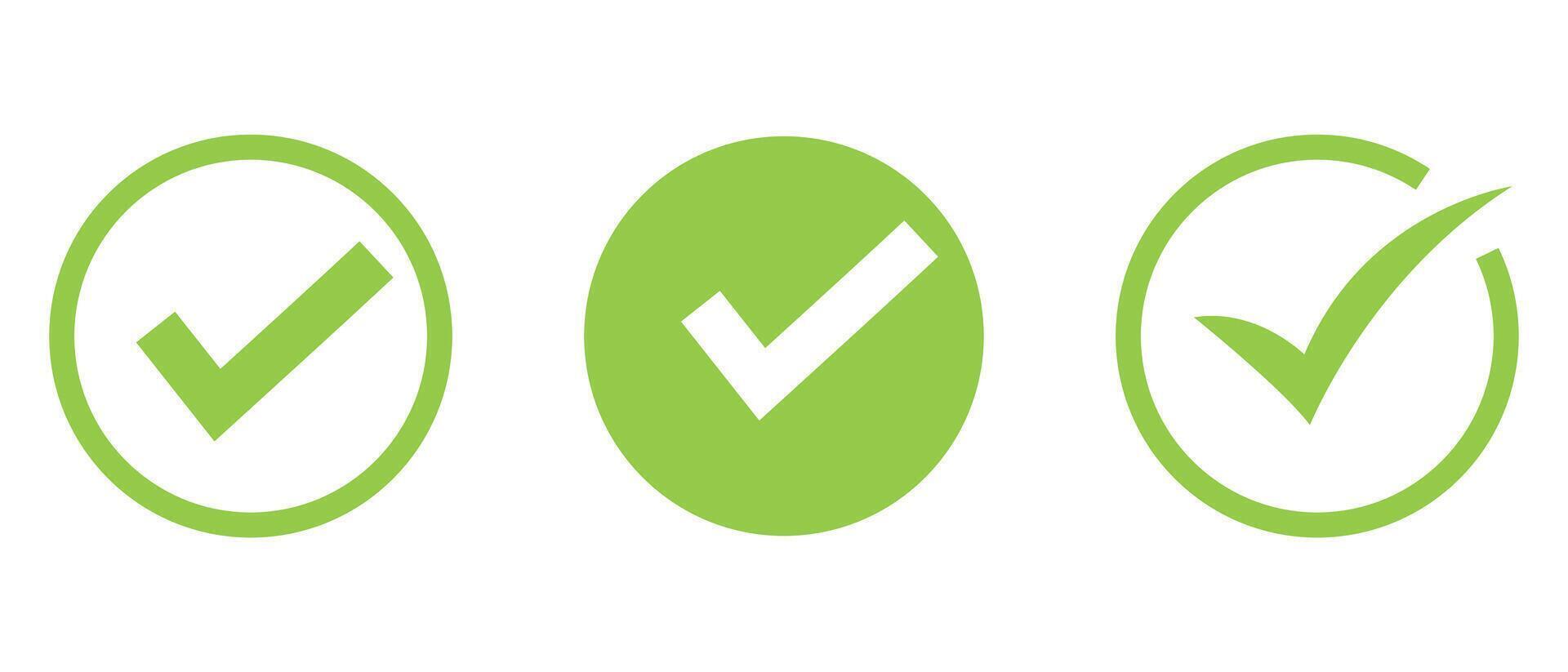 Check mark icons. A check mark icon indicates that the task has been completed or that the task has been approved for completion. Green checkbox Yes vector