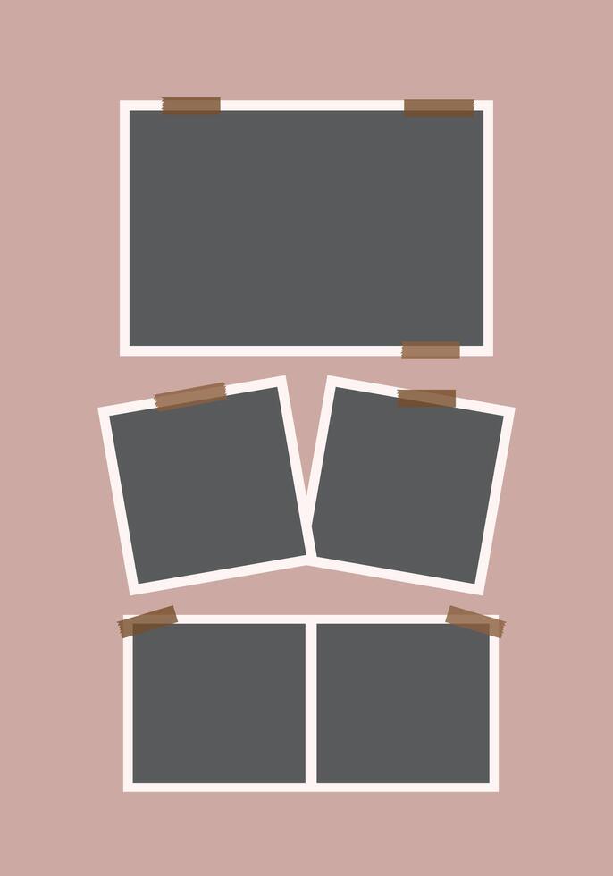 Photo frame collage composition flat design vector