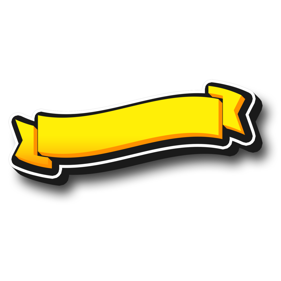 Yellow ribbon label banner png