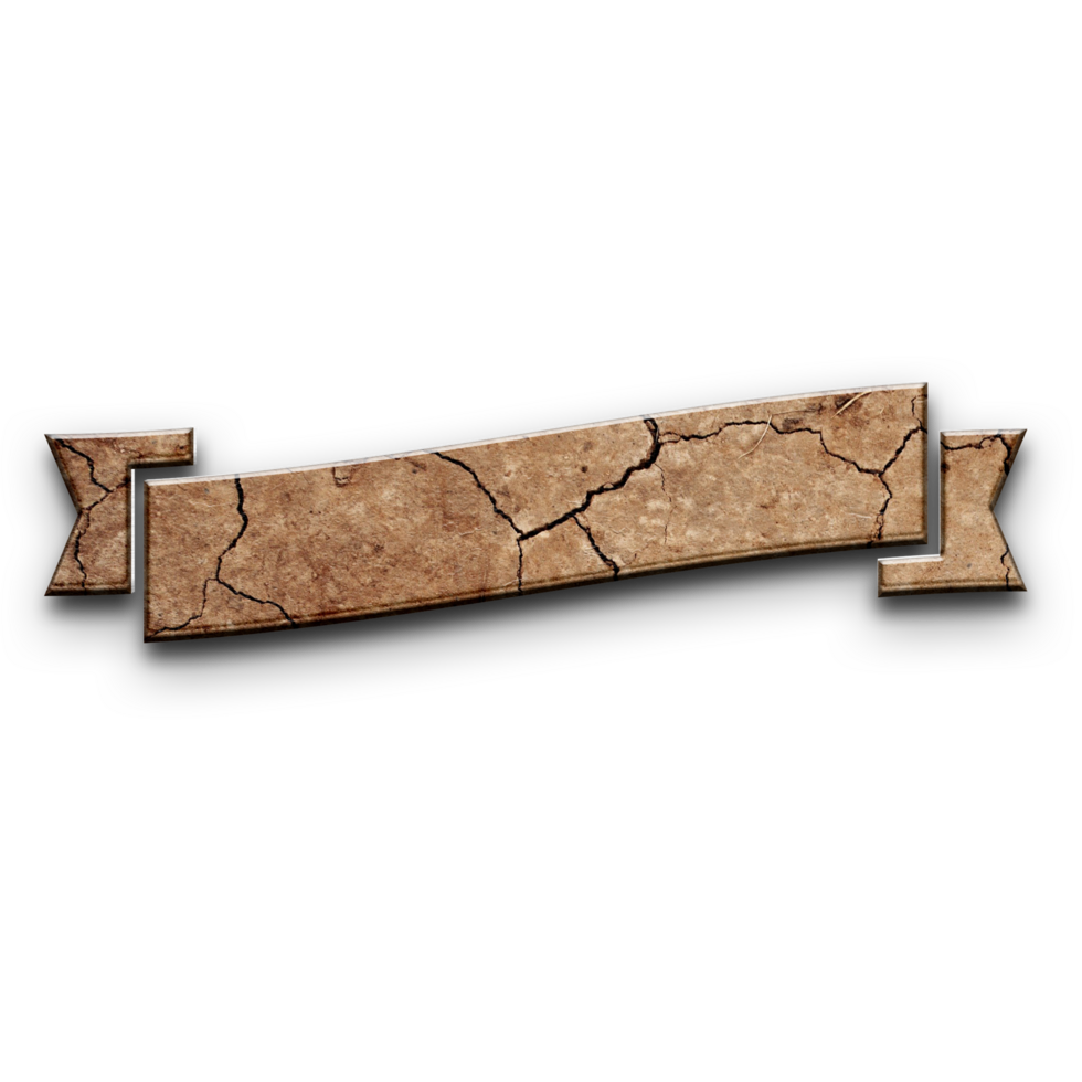 Mud Cracked ribbon label banner png