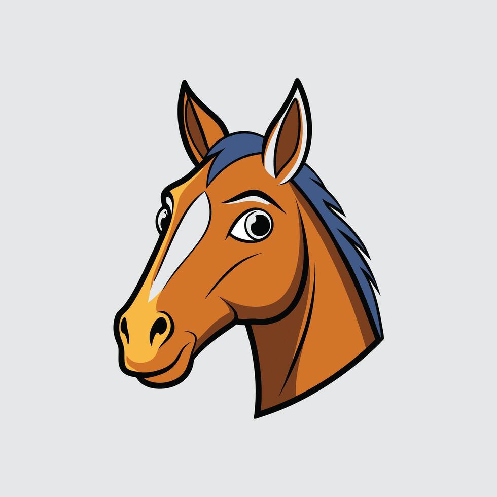a horse head in a line drawing on a white background 535 vector