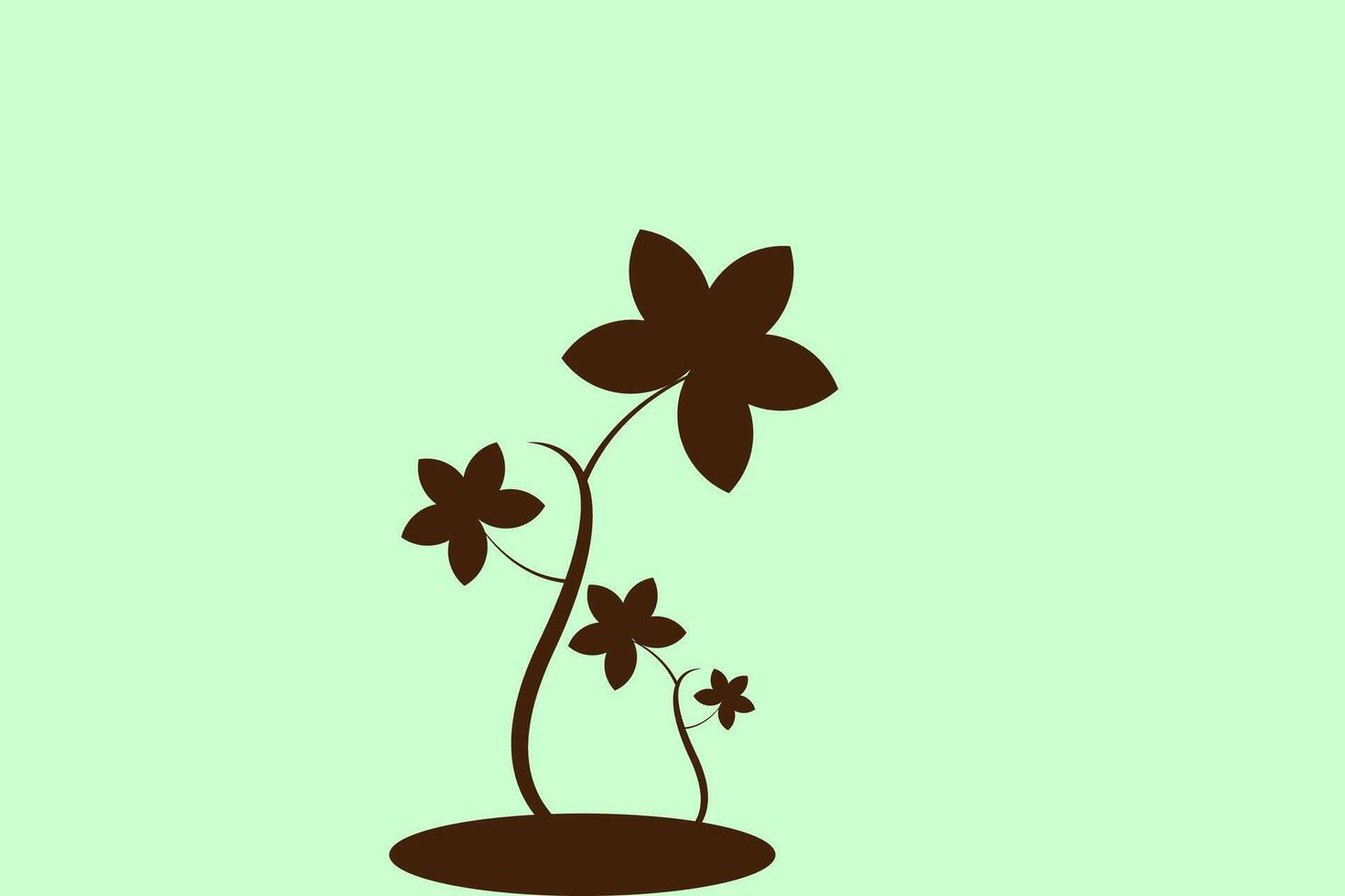 a flower is shown on a green background vector