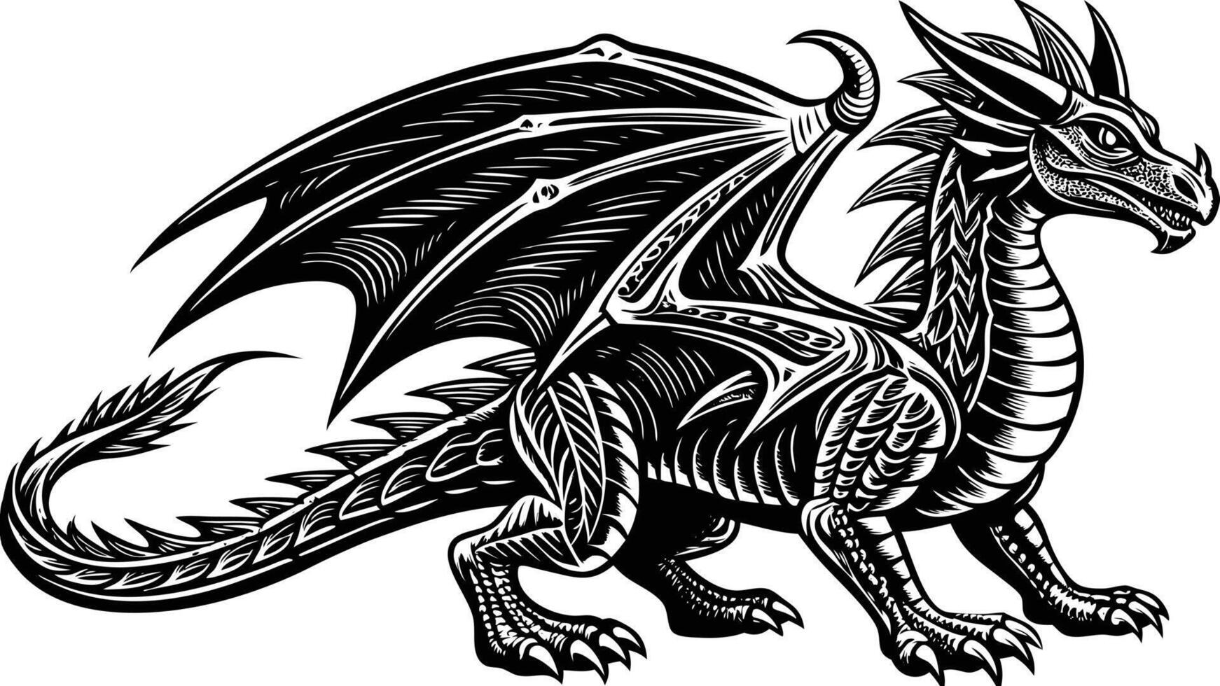 Thunderous Dragon Illustration vector