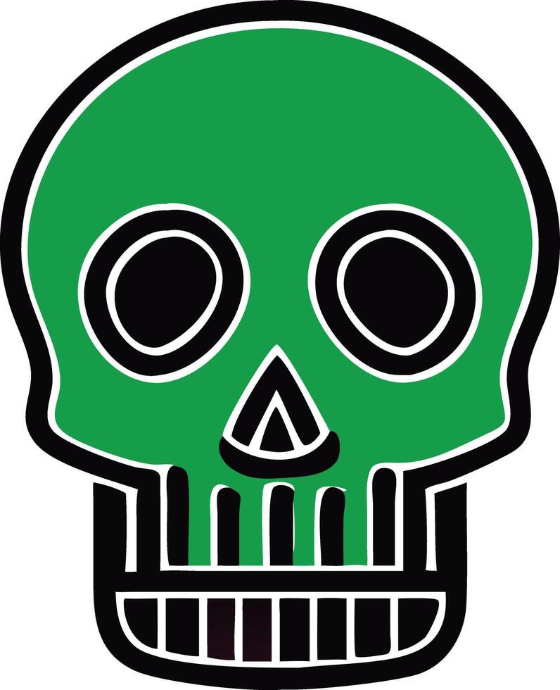 a black and white drawing of a skull. vector