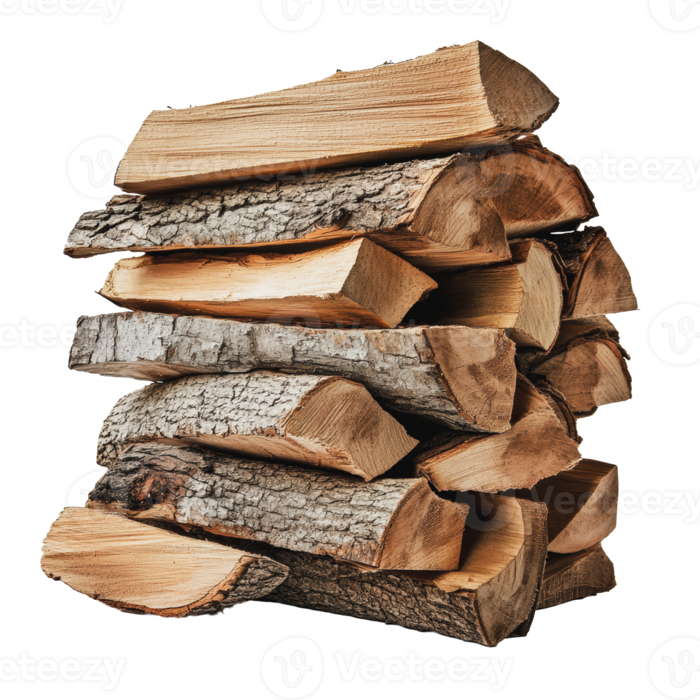 Stacked firewood ready for winter use png