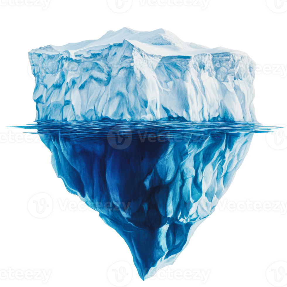 Iceberg floating in calm ocean waters png