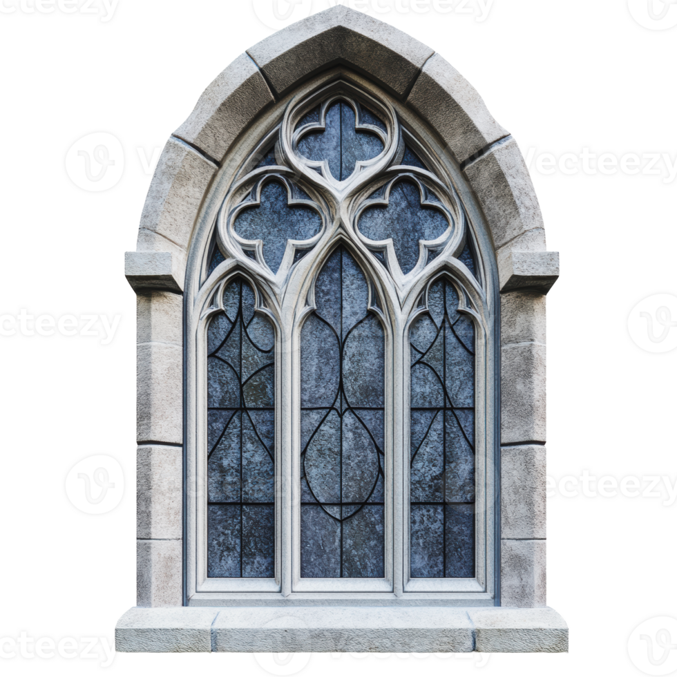 Gothic-style arched window with intricate design png
