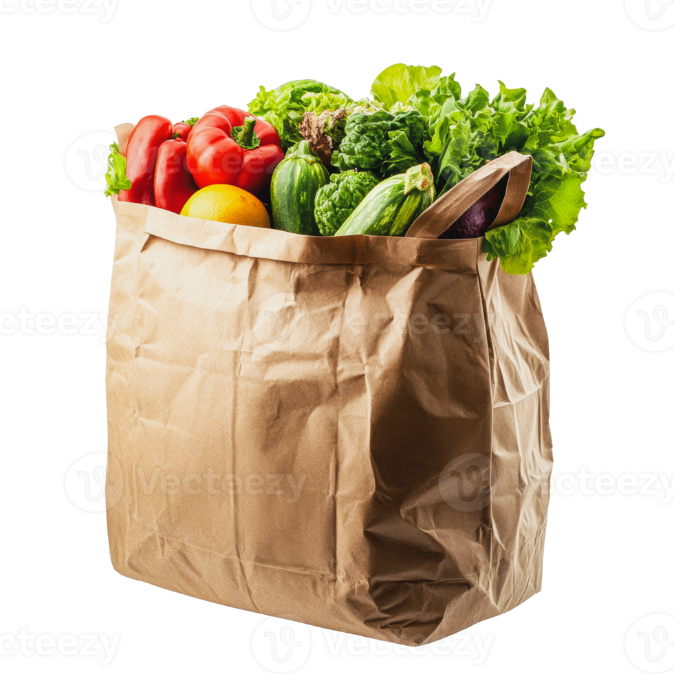 Fresh vegetables in a reusable shopping bag png