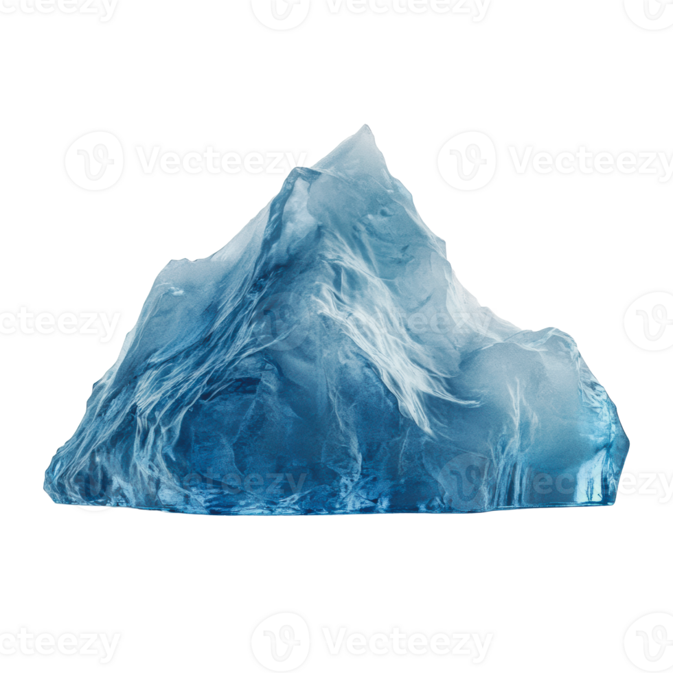 Blue ice sculpture resembling a mountain peak png