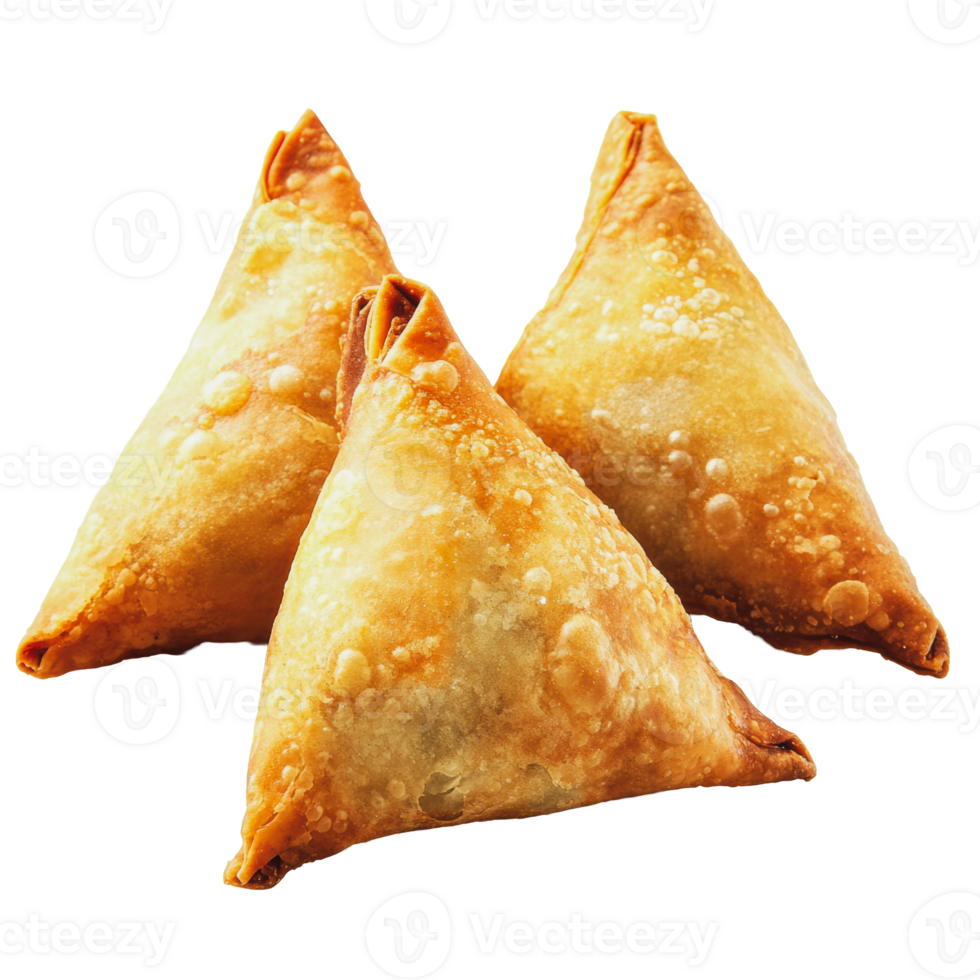Crispy samosas served on a plate at a picnic png