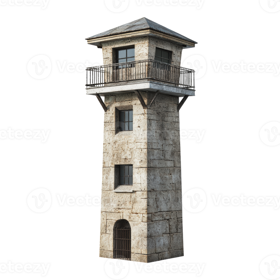 Old stone watchtower in an empty landscape png