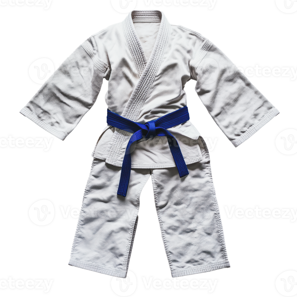 White judo gi with blue belt png