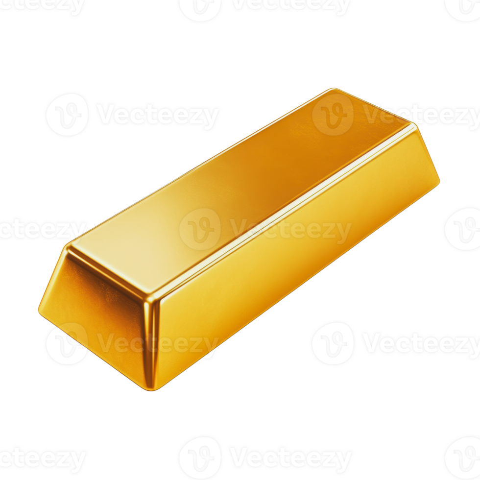 Gold bar resting on a clean surface png