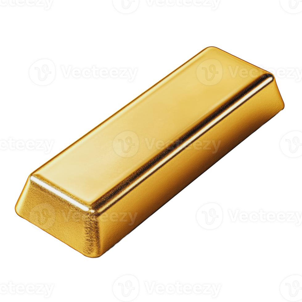 Gold bar resting on a smooth surface png