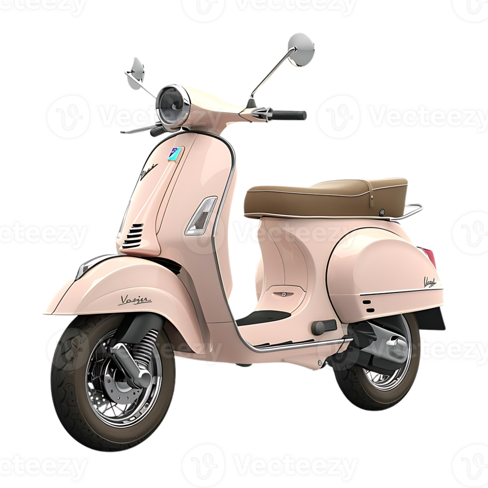 Pink Vespa Scooter 3D Render png