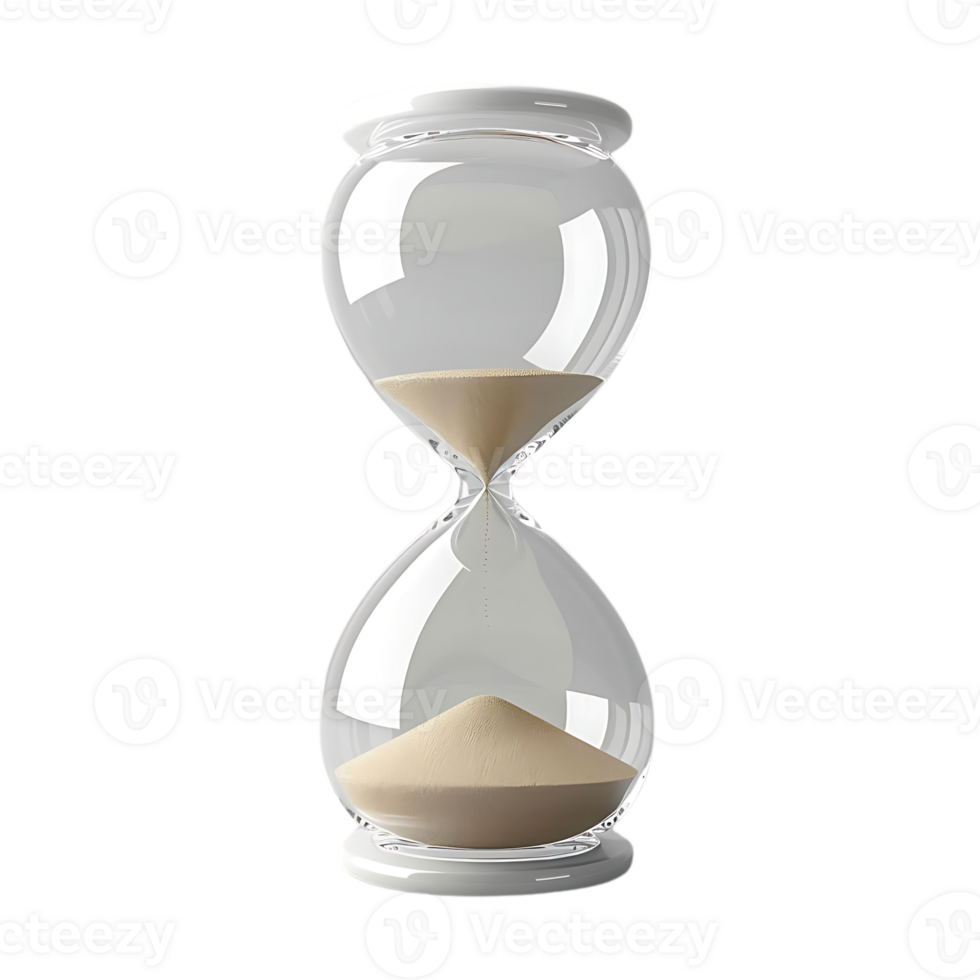 3d machen von ein Weiß Sanduhr mit Sand png
