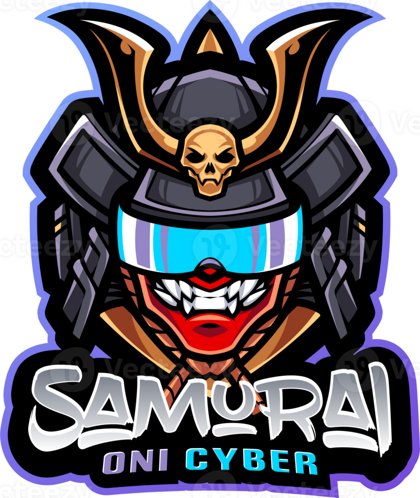 Samurai oni cyber mascot png