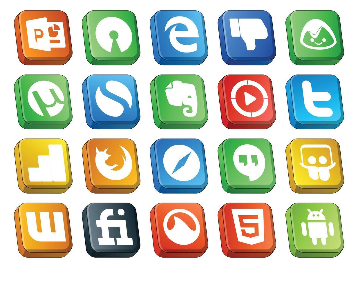 20 Social Media Icon Pack Including hangouts safari windows media player browser google analytics vector