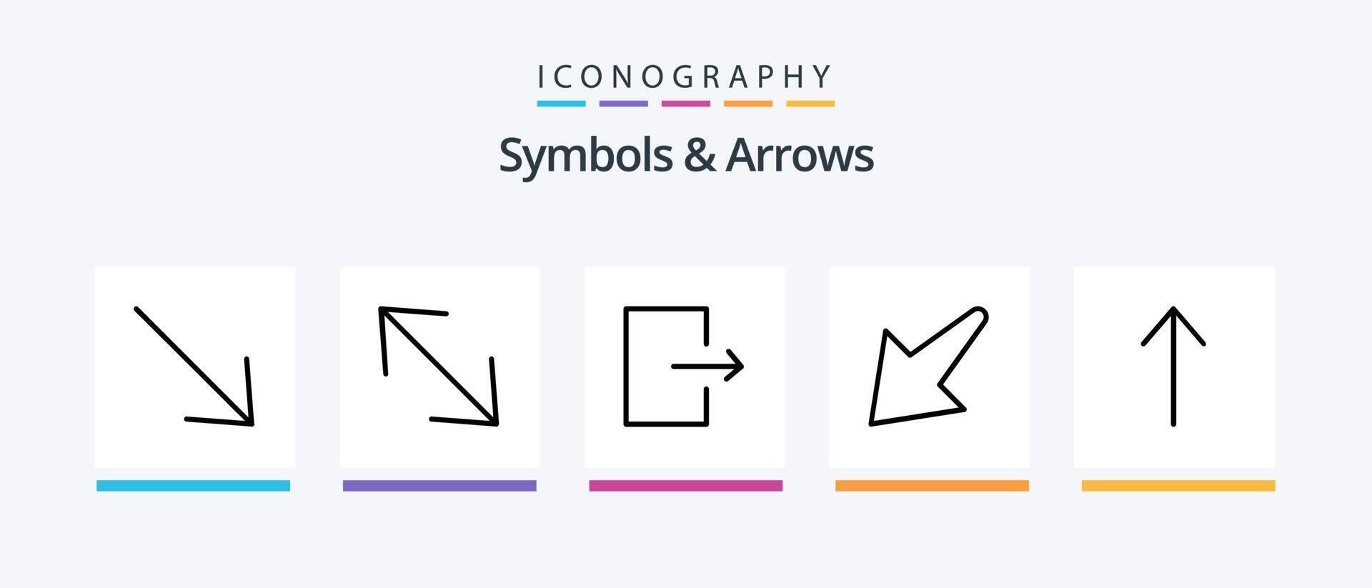 Symbols and Arrows Line 5 Icon Pack Including right repeat move arrow Creative Icons Design vector