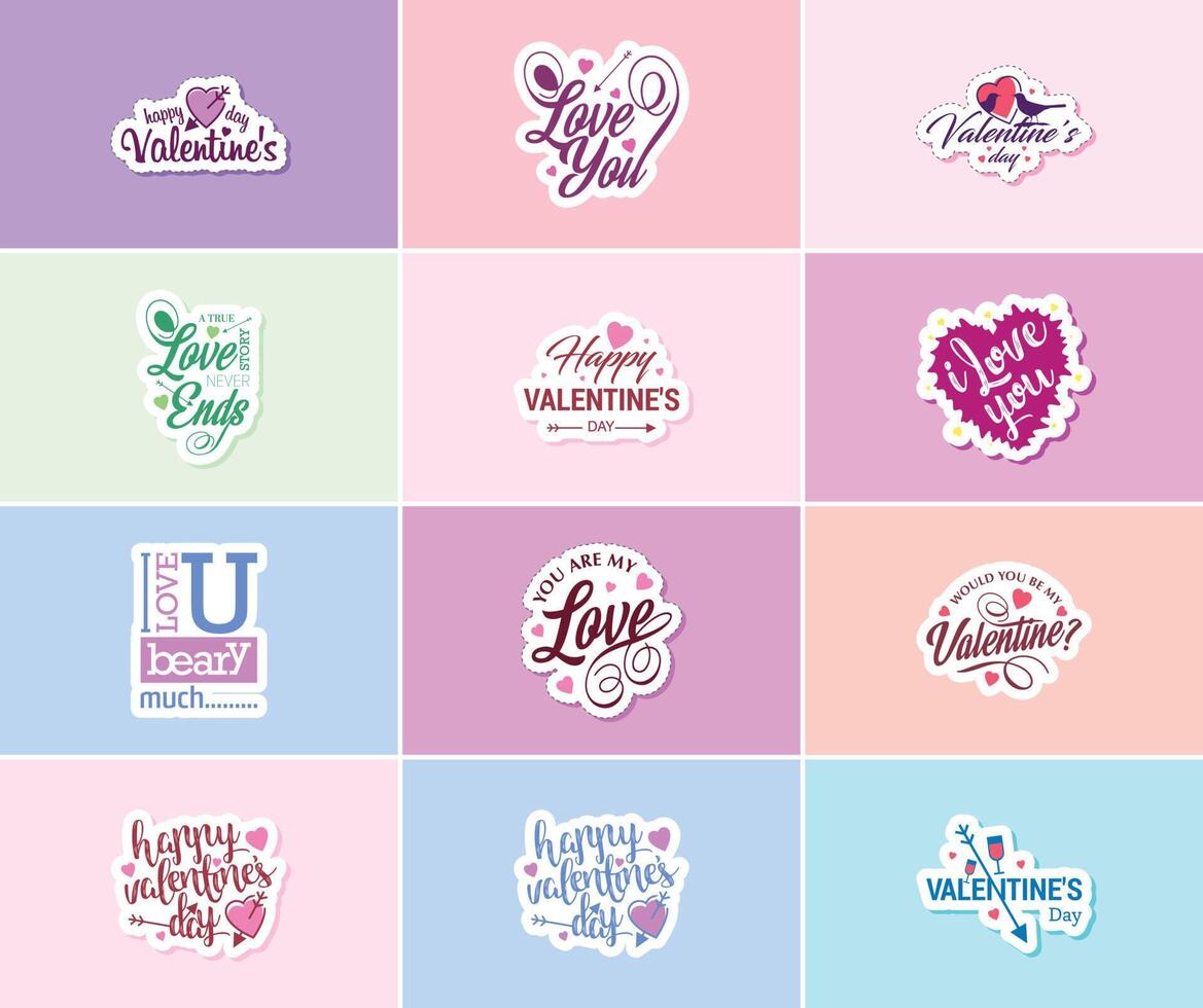 Love is in the Details Valentine's Day Typography and Graphics Stickers vector