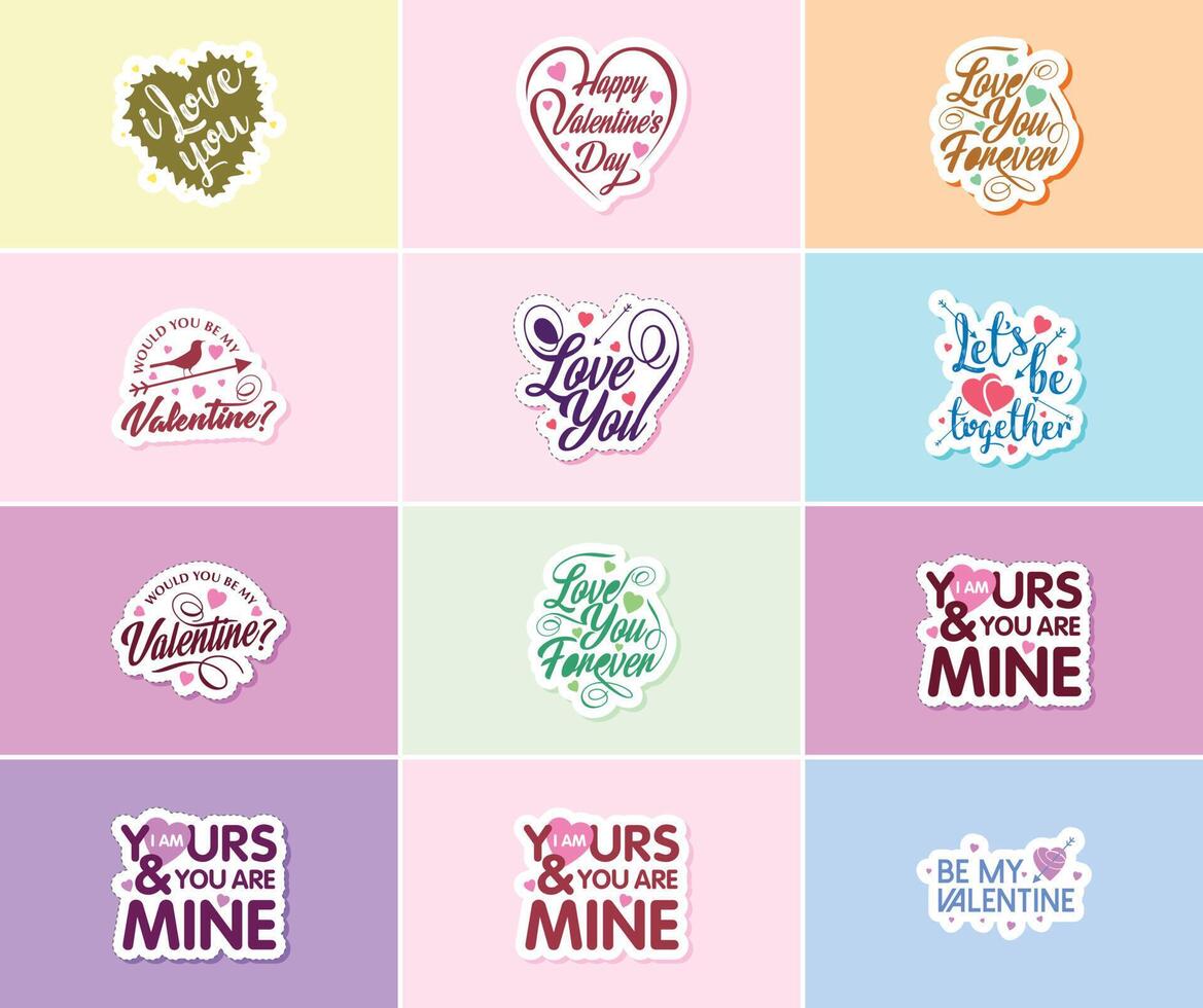 Love is in the Details Valentine's Day Typography and Graphics Stickers vector