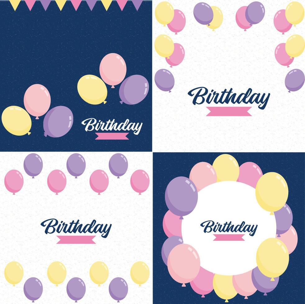 Happy Birthday written in colorful handwritten script with confetti and streamers in the background vector