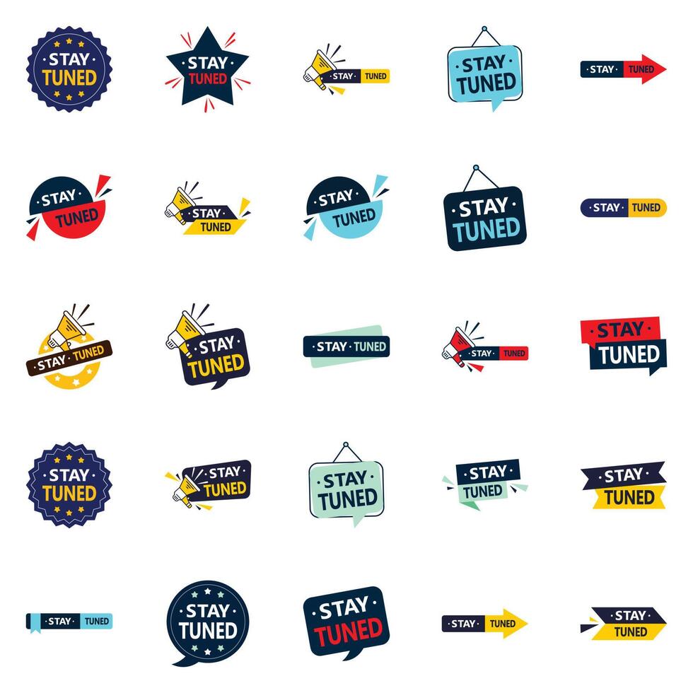 25 high quality element elements for a polished brand identity Stay Tuned vector