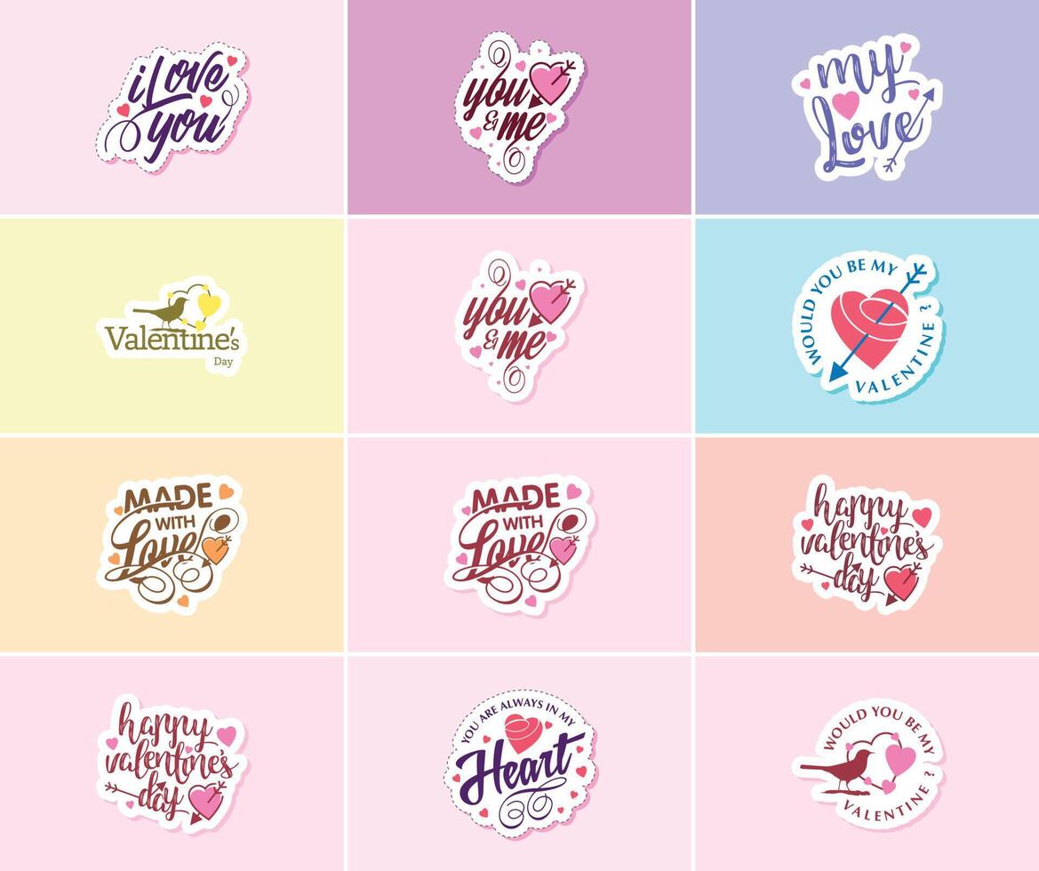 Valentine's Day A Time for Love and Stunning Visual Stickers vector