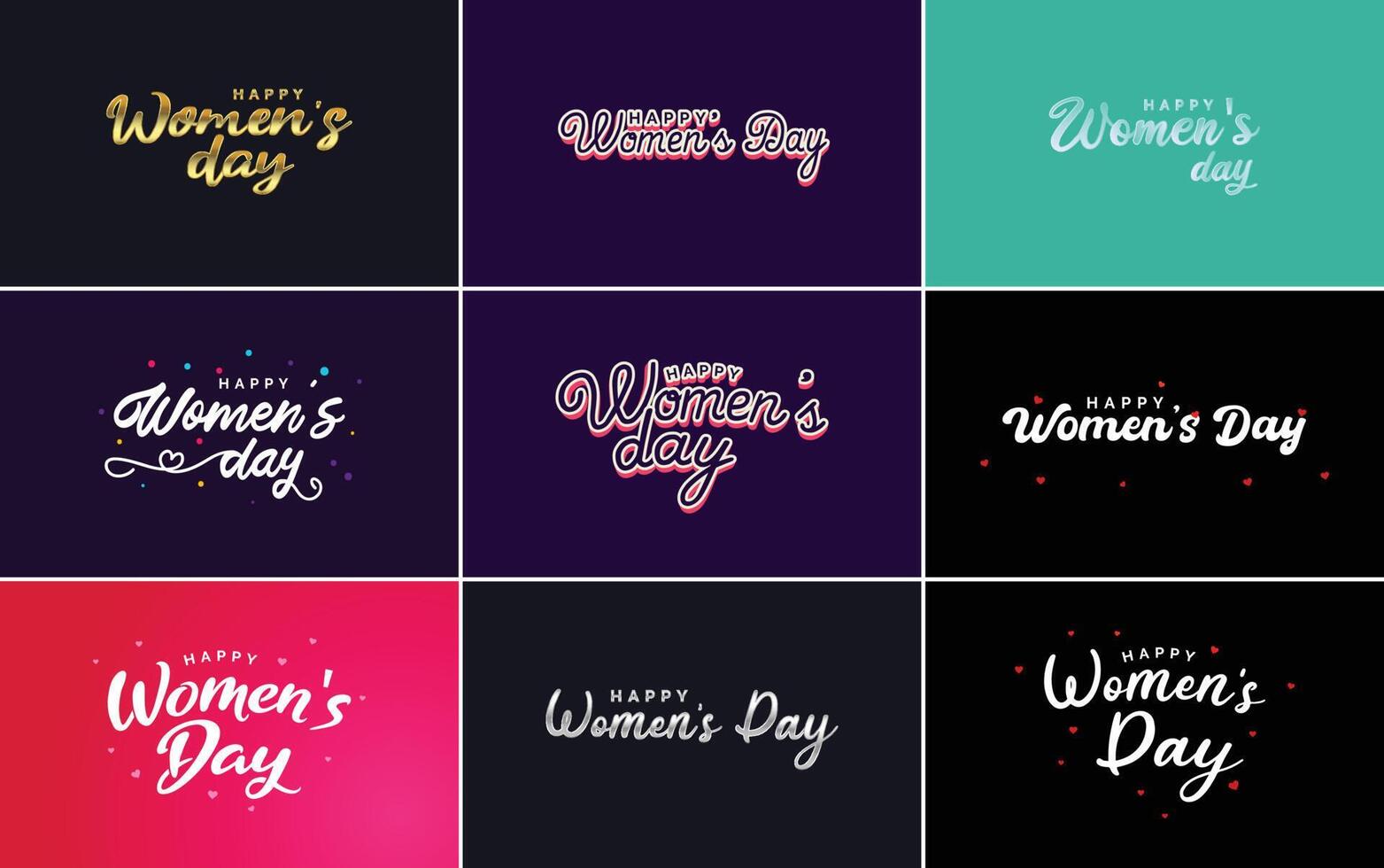 internacional De las mujeres día mano escrito tipografía antecedentes vector