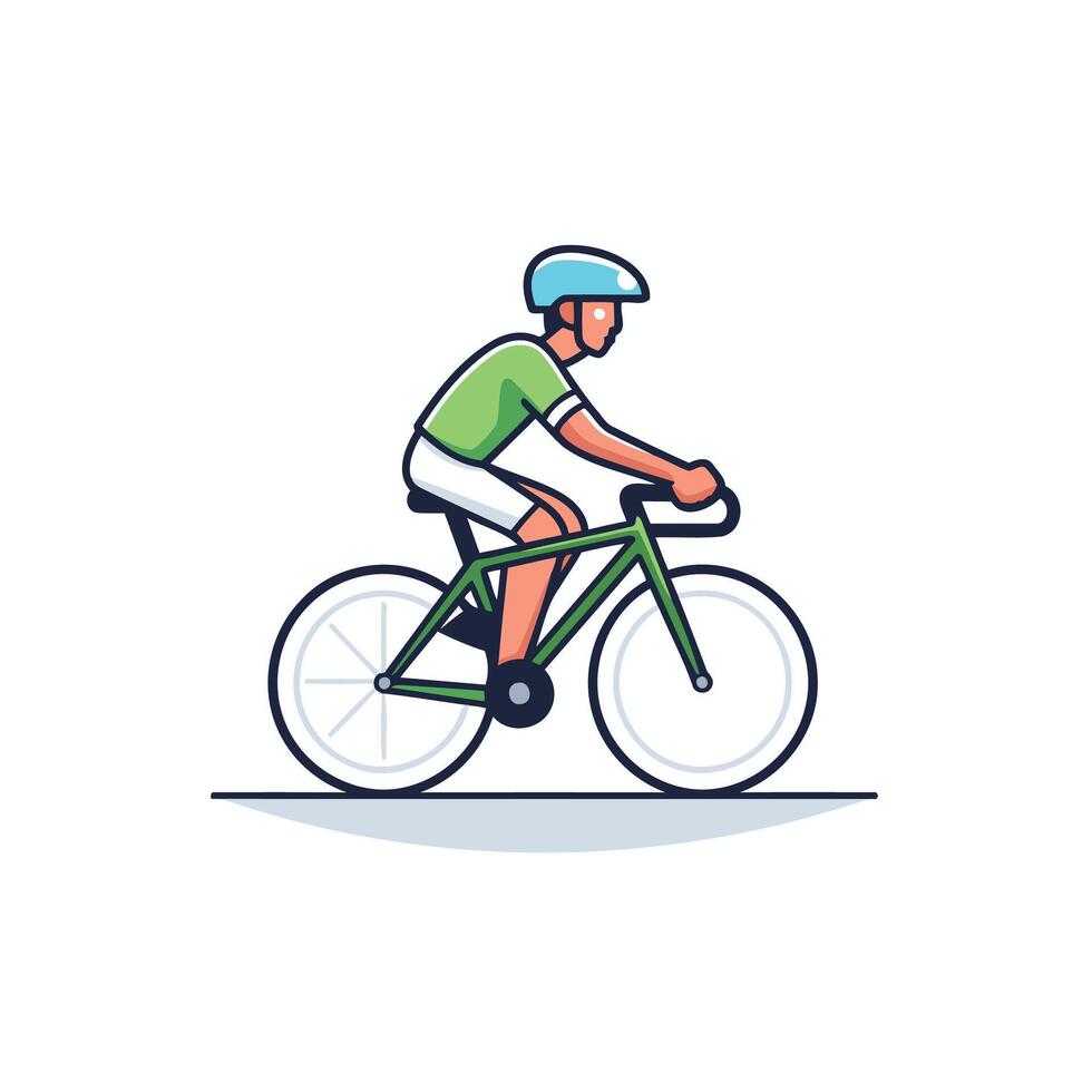 Cyclist riding a bike element illustration in flat style vector
