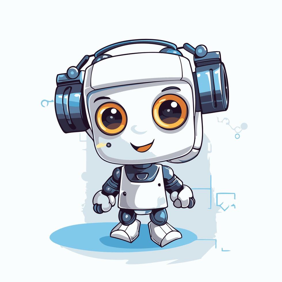 Cute cartoon robot element illustration Isolated on white background vector