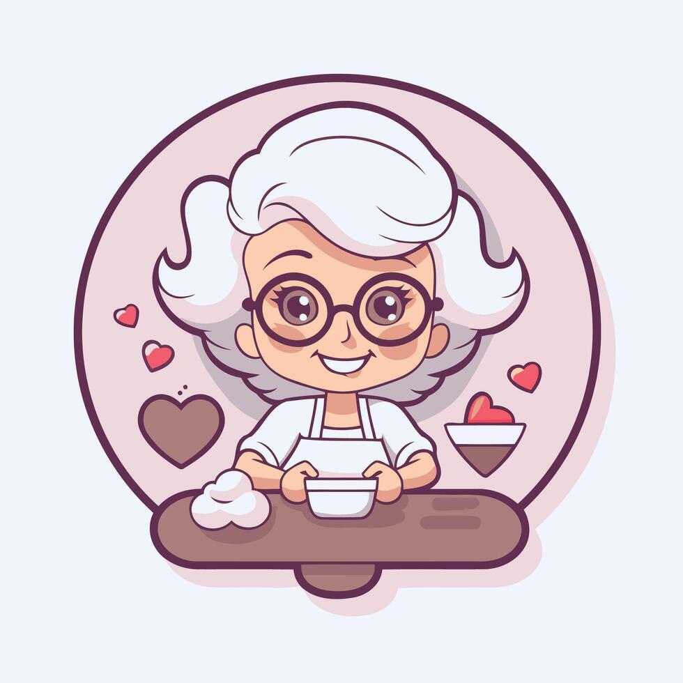 Grandmother Cartoon Mascot element Illustration Grandmother Icon vector