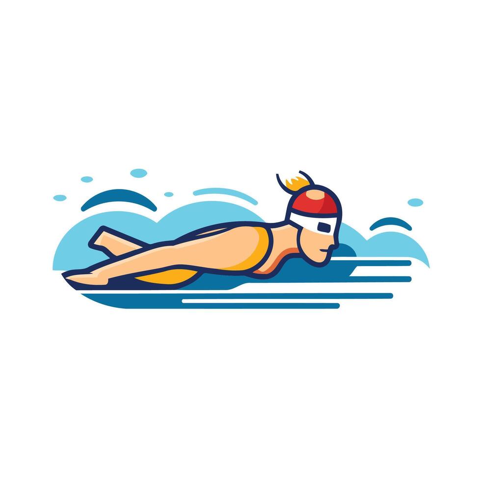 Swimming pool icon element illustration of a swimmer swimming in a pool vector
