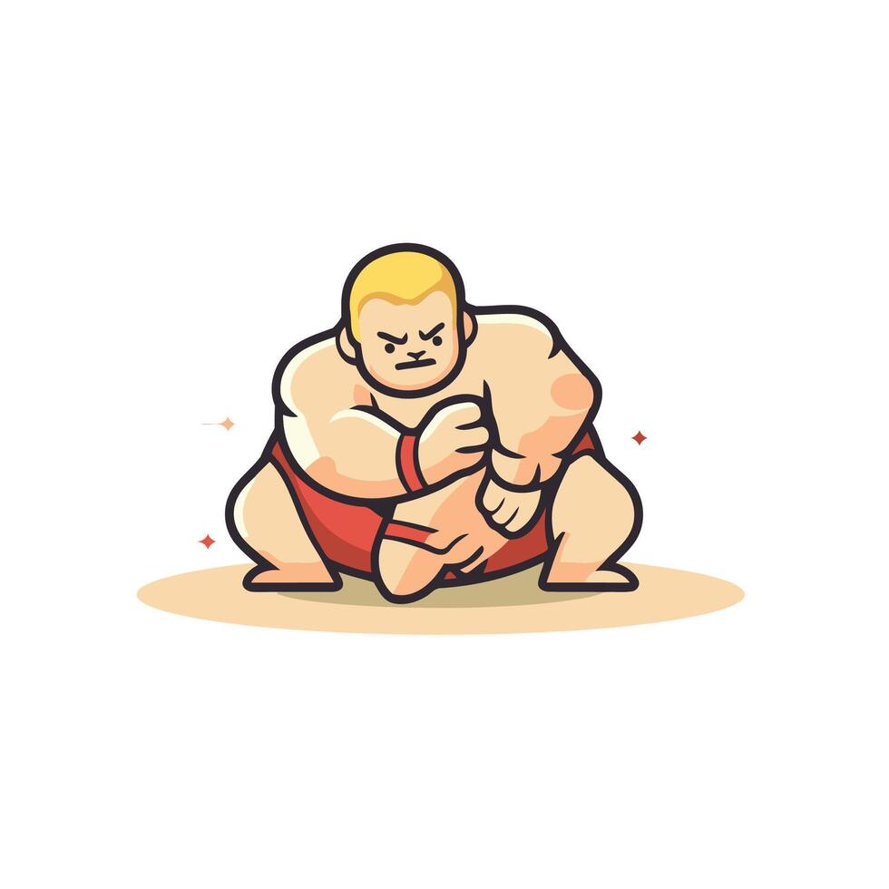 Sumo wrestler icon Cartoon sumo wrestler element icon for web design vector