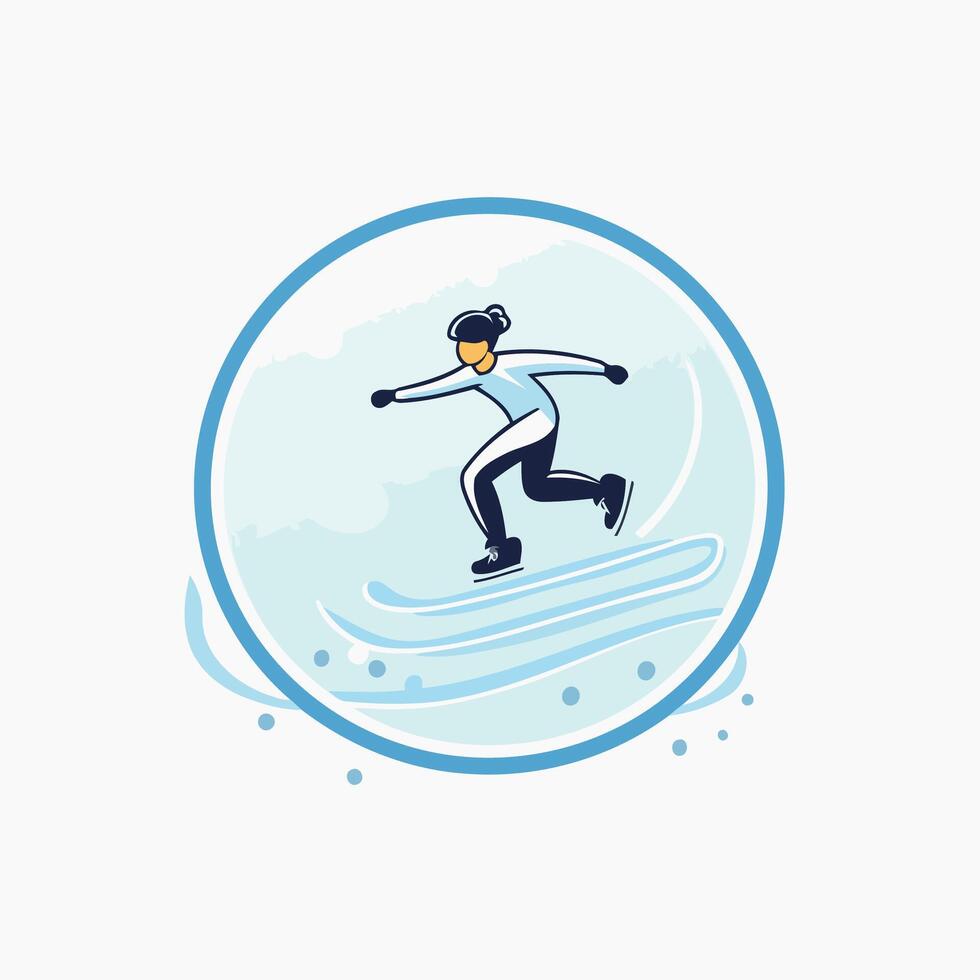 Snowboarder on the ice Winter sport illustration vector