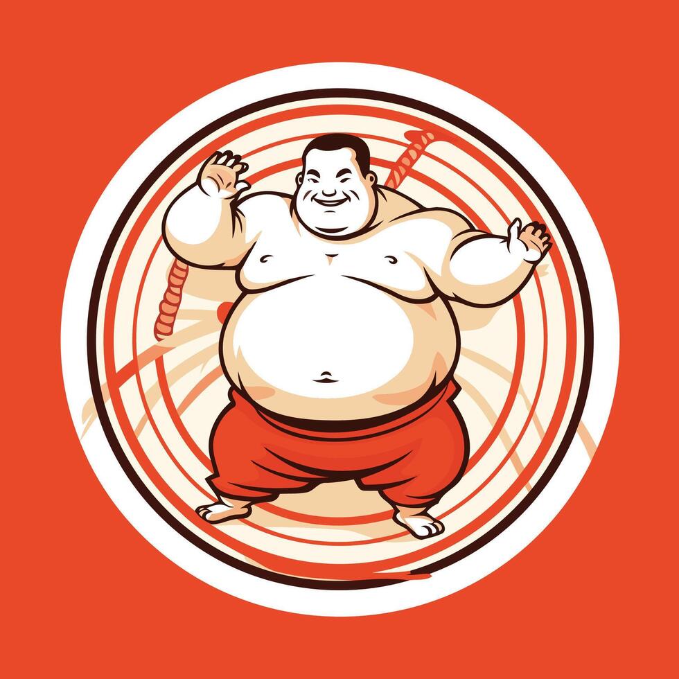 Fat man in red sportswear element illustration of a fat man vector