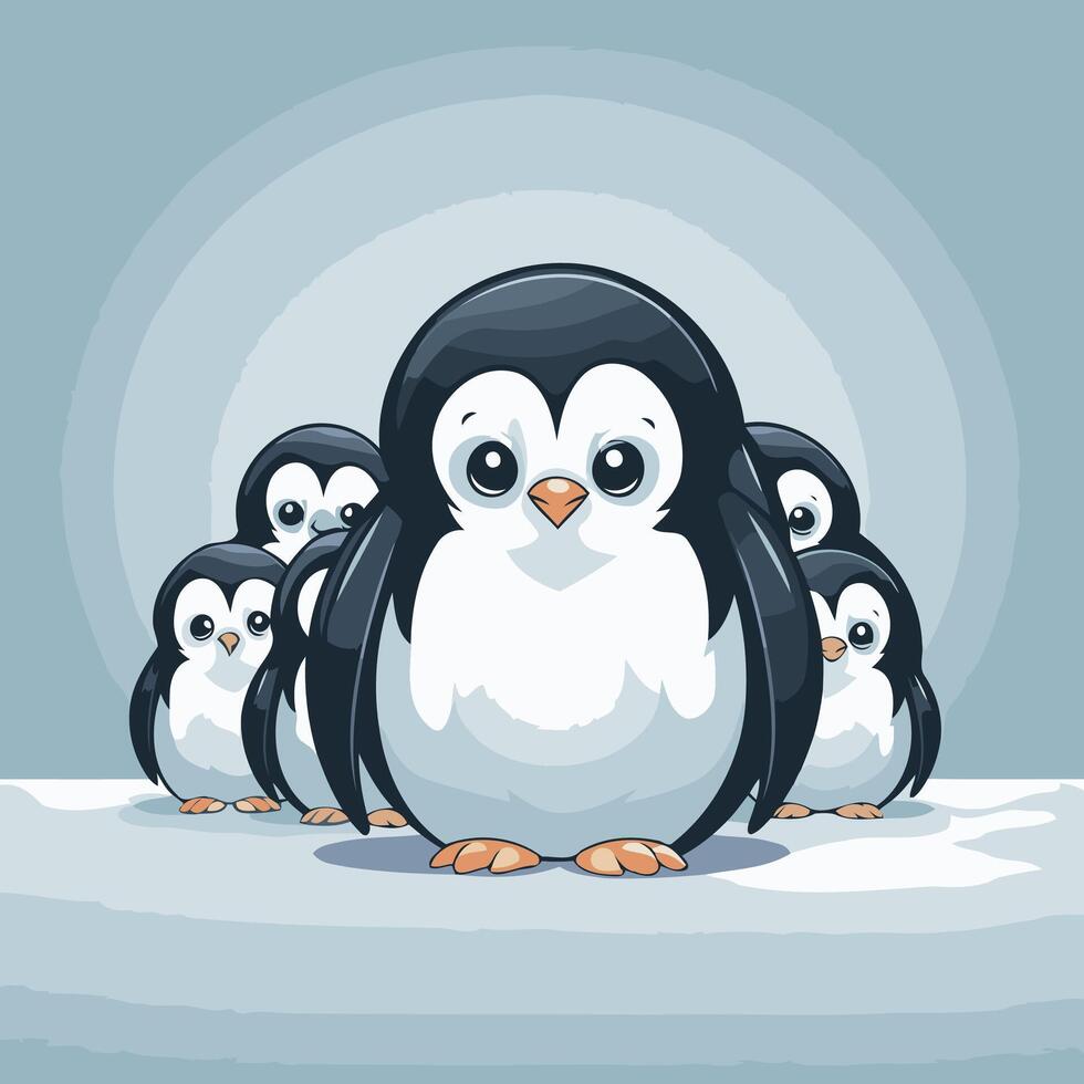 Cute penguin family element illustration of a cartoon penguin family vector