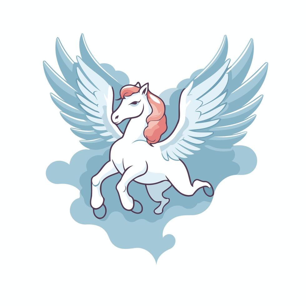 Horse with wings illustration isolated on a white background vector