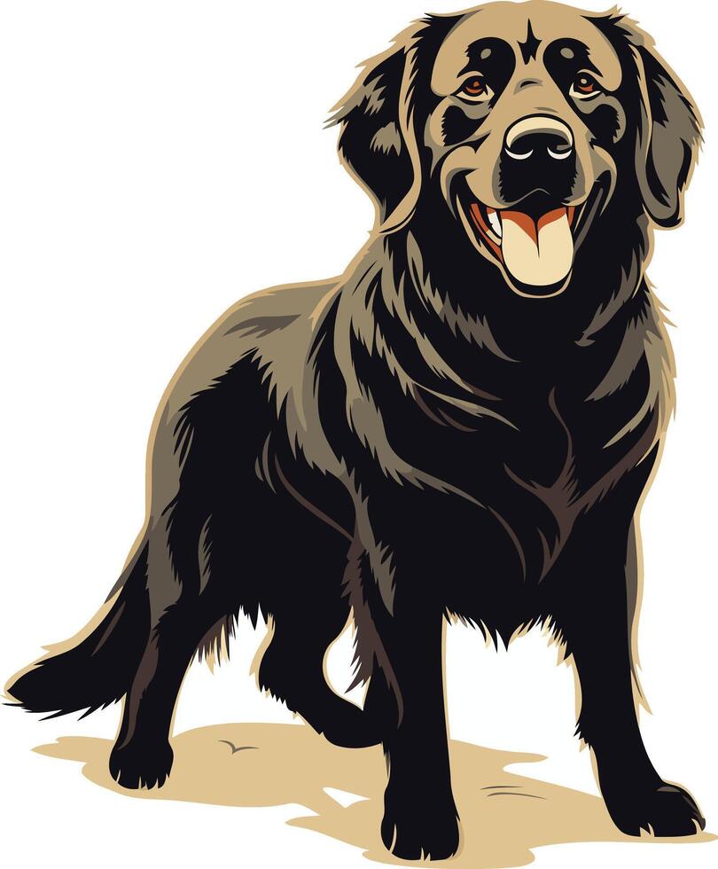 A Black Retriever with a Happy Smile vector