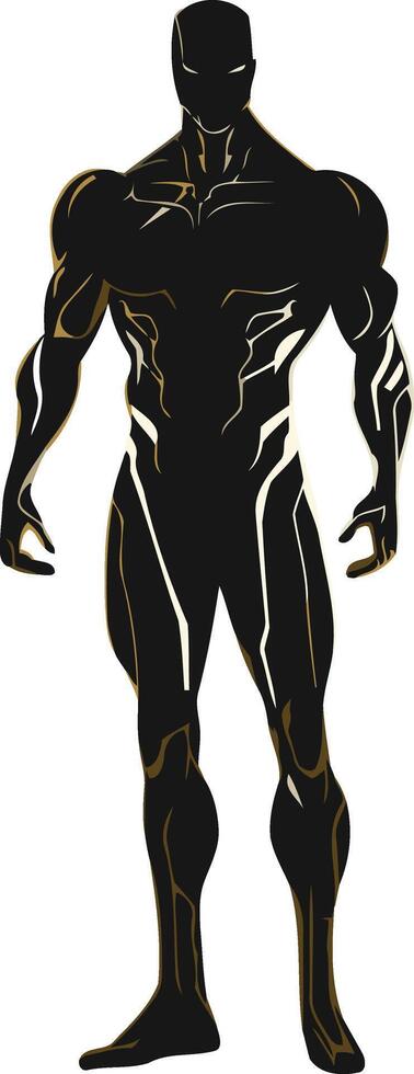 Silhouette of a Powerful Superhero vector
