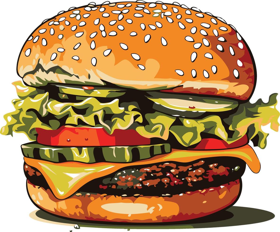 A Delicious and Juicy Burger vector