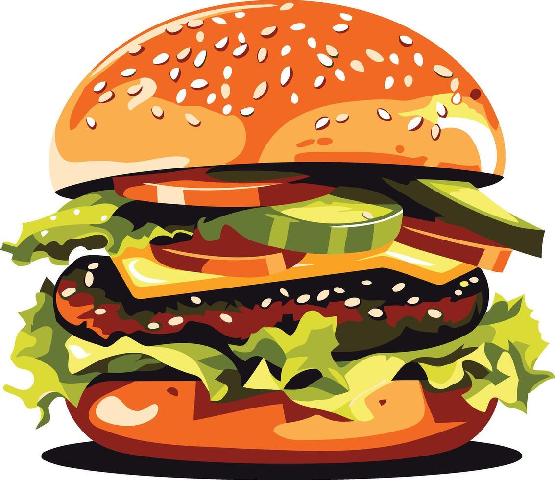 A Delicious and Juicy Burger vector